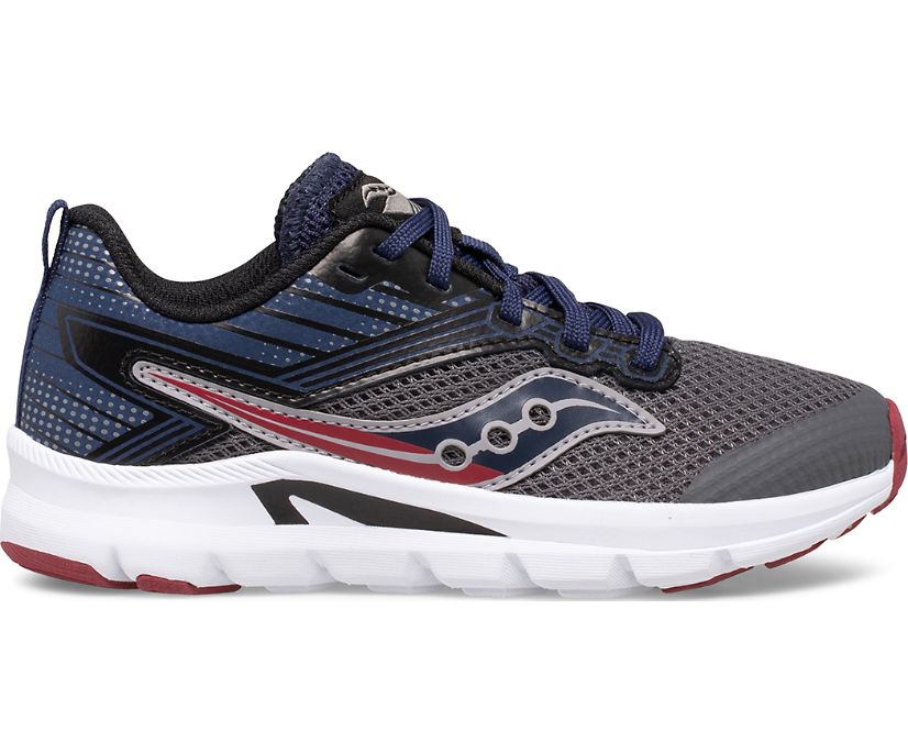 Saucony Axon Kids' Sneakers Grey / Navy / Burgundy | Canada 831NWYB